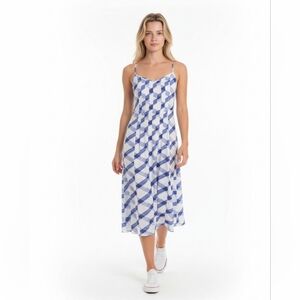 Banana Republic A-Line Midi Satin Summer Dress Size 4P
